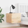 Éjjeli asztal fiókkal 2 pcs Barna 39 x 34 x 33 cm Tömör fenyőfa