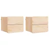 Éjjeli asztal fiókkal 2 pcs Barna 39 x 34 x 33 cm Tömör fenyőfa