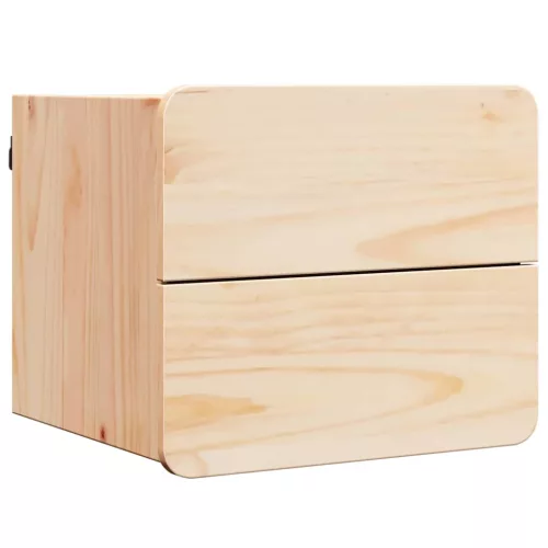 Éjjeli asztal fiókkal 2 pcs Barna 39 x 34 x 33 cm Tömör fenyőfa