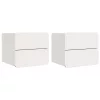 Éjjeli asztal fiókkal 2 pcs Fehér 39 x 34 x 33 cm Tömör fenyőfa