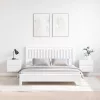 Éjjeli asztal fiókkal 2 pcs Fehér 39 x 34 x 33 cm Tömör fenyőfa