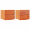 Éjjeli asztal fiókkal 2 pcs Barna 39 x 34 x 33 cm Tömör fenyőfa