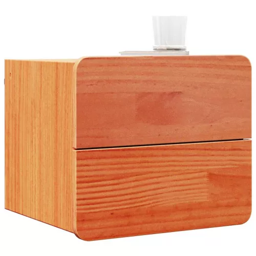 Éjjeli asztal fiókkal 2 pcs Barna 39 x 34 x 33 cm Tömör fenyőfa