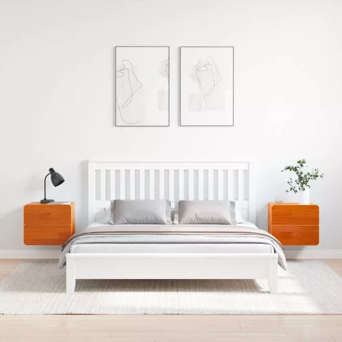 Éjjeli asztal fiókkal 2 pcs Barna 39 x 34 x 33 cm Tömör fenyőfa