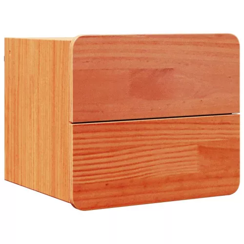 Éjjeli asztal fiókkal 2 pcs Barna 39 x 34 x 33 cm Tömör fenyőfa