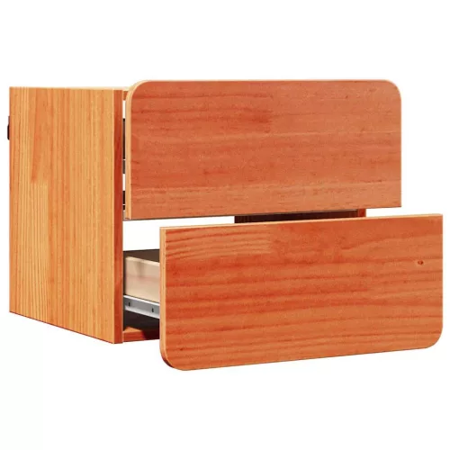 Éjjeli asztal fiókkal 2 pcs Barna 39 x 34 x 33 cm Tömör fenyőfa