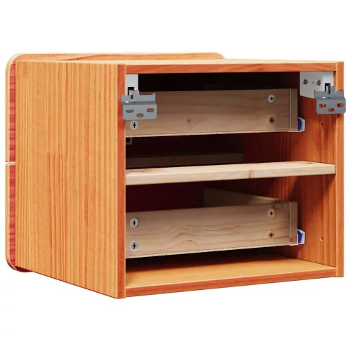 Éjjeli asztal fiókkal 2 pcs Barna 39 x 34 x 33 cm Tömör fenyőfa