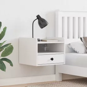   Éjjeli asztal 2 pcs Fehér 38 x 36 x 29.5 cm Tömör fenyőfa