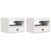 Éjjeli asztal 2 pcs Fehér 38 x 36 x 29.5 cm Tömör fenyőfa