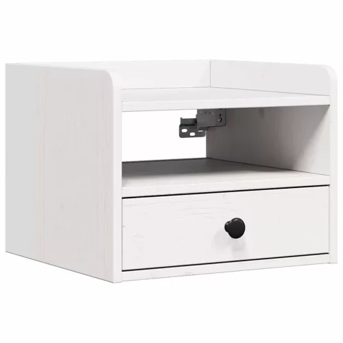 Éjjeli asztal 2 pcs Fehér 38 x 36 x 29.5 cm Tömör fenyőfa