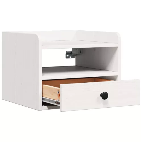 Éjjeli asztal 2 pcs Fehér 38 x 36 x 29.5 cm Tömör fenyőfa