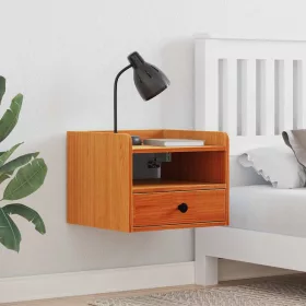   Éjjeli asztal 2 pcs Viaszbarna 38 x 36 x 29.5 cm Tömör fenyőfa