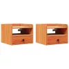Éjjeli asztal 2 pcs Viaszbarna 38 x 36 x 29.5 cm Tömör fenyőfa