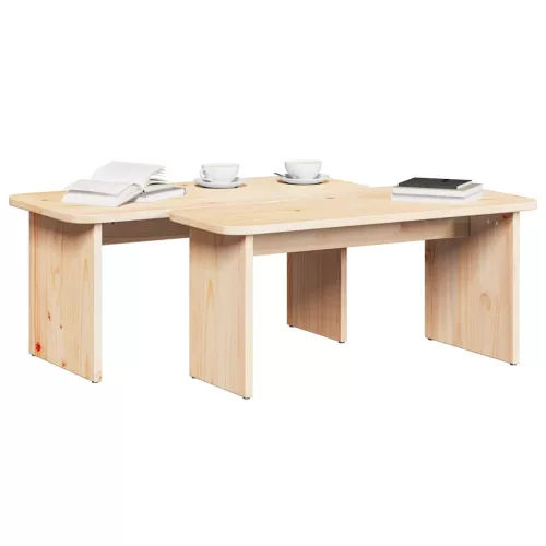 Dohányzóasztal Természetes 100 x 69 x 35.5 cm Tömör fenyőfa