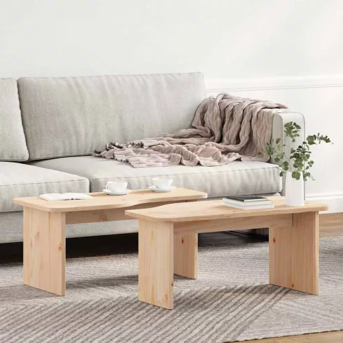 Dohányzóasztal Természetes 100 x 69 x 35.5 cm Tömör fenyőfa