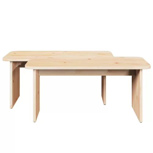 Dohányzóasztal Természetes 100 x 69 x 35.5 cm Tömör fenyőfa