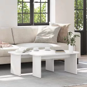 Dohányzóasztal Fehér 100 x 69 x 35.5 cm Tömör fenyőfa