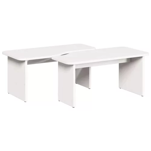 Dohányzóasztal Fehér 100 x 69 x 35.5 cm Tömör fenyőfa