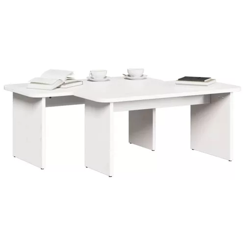 Dohányzóasztal Fehér 100 x 69 x 35.5 cm Tömör fenyőfa