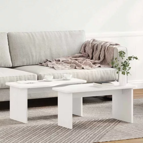 Dohányzóasztal Fehér 100 x 69 x 35.5 cm Tömör fenyőfa