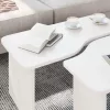 Dohányzóasztal Fehér 100 x 69 x 35.5 cm Tömör fenyőfa