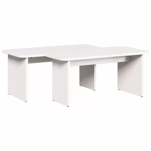 Dohányzóasztal Fehér 100 x 69 x 35.5 cm Tömör fenyőfa