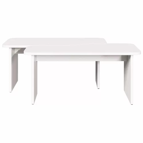 Dohányzóasztal Fehér 100 x 69 x 35.5 cm Tömör fenyőfa