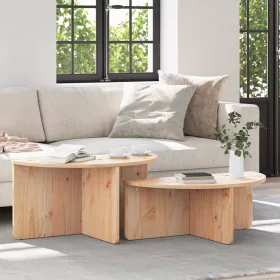 Dohányzóasztal 2 pcs Természetes 79 x 39.5 x 40 cm