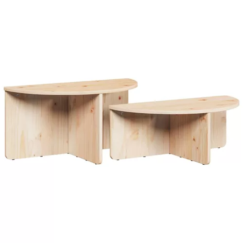 Dohányzóasztal 2 pcs Természetes 79 x 39.5 x 40 cm