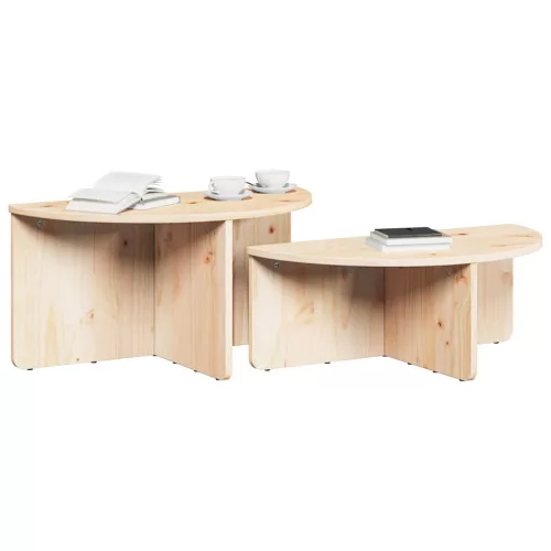 Dohányzóasztal 2 pcs Természetes 79 x 39.5 x 40 cm