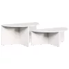 Dohányzóasztal 2 pcs Fehér 79 x 39.5 x 40 cm Tömör fenyőfa