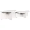 Dohányzóasztal 2 pcs Fehér 79 x 39.5 x 40 cm Tömör fenyőfa