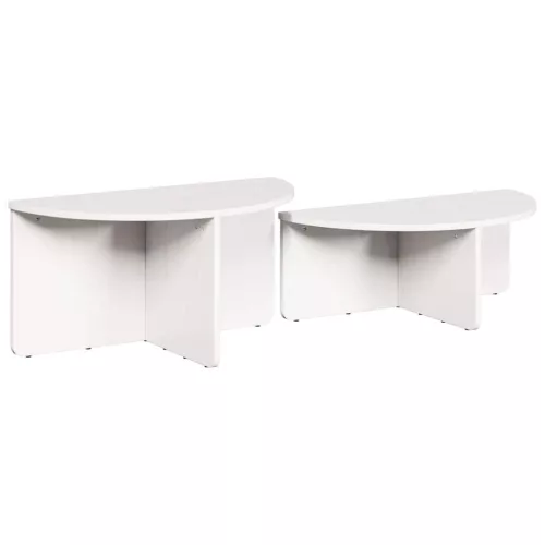 Dohányzóasztal 2 pcs Fehér 79 x 39.5 x 40 cm Tömör fenyőfa