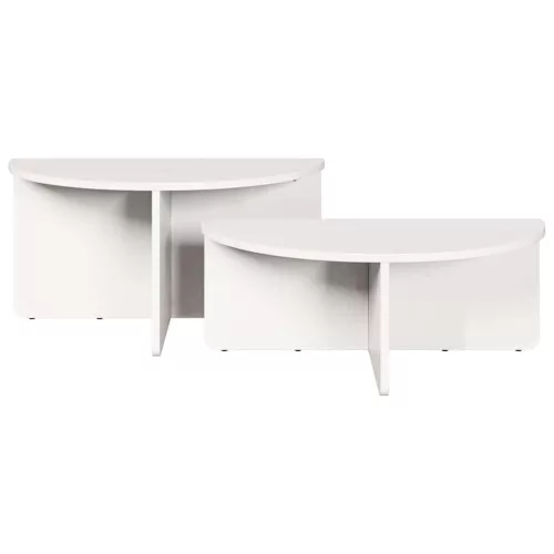 Dohányzóasztal 2 pcs Fehér 79 x 39.5 x 40 cm Tömör fenyőfa