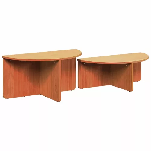 Dohányzóasztal 2 pcs Viaszbarna 79 x 39.5 x 40 cm Tömör fenyőfa