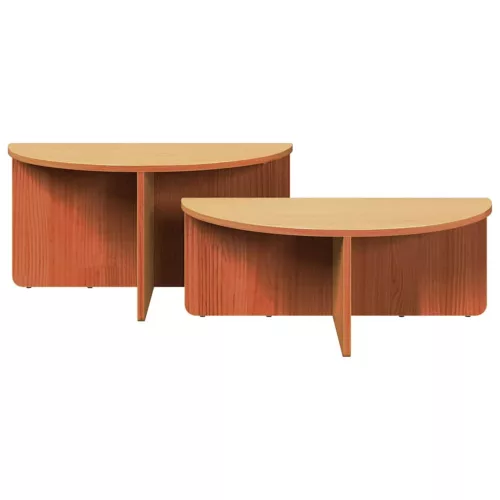 Dohányzóasztal 2 pcs Viaszbarna 79 x 39.5 x 40 cm Tömör fenyőfa