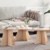 Dohányzóasztal 3 pcs Természetes 49 x 49 x 30 cm Tömör fenyőfa