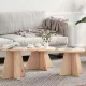 Dohányzóasztal 3 pcs Természetes 49 x 49 x 30 cm Tömör fenyőfa