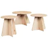 Dohányzóasztal 3 pcs Természetes 49 x 49 x 30 cm Tömör fenyőfa