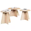 Dohányzóasztal 3 pcs Természetes 49 x 49 x 30 cm Tömör fenyőfa