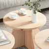 Dohányzóasztal 3 pcs Természetes 49 x 49 x 30 cm Tömör fenyőfa