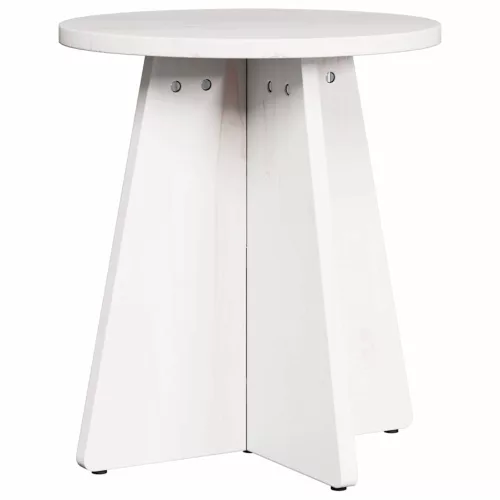 Dohányzóasztal 3 pcs Fehér 49 x 49 x 30 cm Tömör fenyőfa