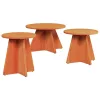 Dohányzóasztal 3 pcs Viaszbarna 49 x 49 x 30 cm Tömör fenyőfa