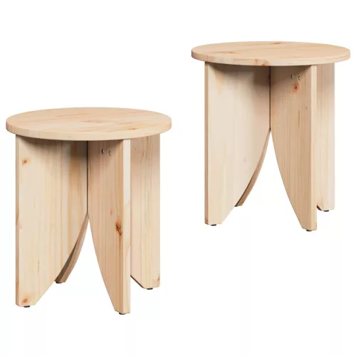 Dohányzóasztal 2 pcs Természetes 41.5 x 41.5 x 44 cm