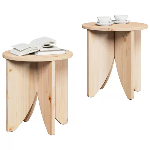 Dohányzóasztal 2 pcs Természetes 41.5 x 41.5 x 44 cm