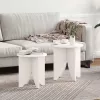 Dohányzóasztal 2 pcs Fehér 41.5 x 41.5 x 44 cm Tömör fenyőfa