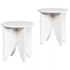 Dohányzóasztal 2 pcs Fehér 41.5 x 41.5 x 44 cm Tömör fenyőfa