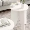 Dohányzóasztal 2 pcs Fehér 41.5 x 41.5 x 44 cm Tömör fenyőfa
