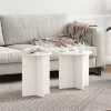 Dohányzóasztal 2 pcs Fehér 41.5 x 41.5 x 41 cm Tömör fenyőfa