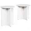 Dohányzóasztal 2 pcs Fehér 41.5 x 41.5 x 41 cm Tömör fenyőfa